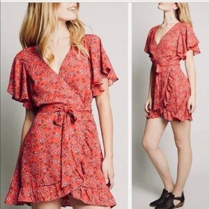 Jack by BB Dakota Wrap Floral Print Boho Dress